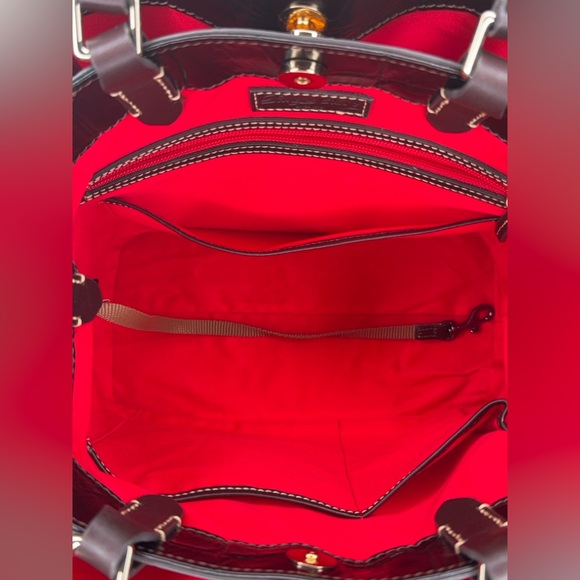 Dooney & Bourke Oakdale Brenna Satchel Croc Embossed Leather Espresso Handbag - Picture 6 of 14